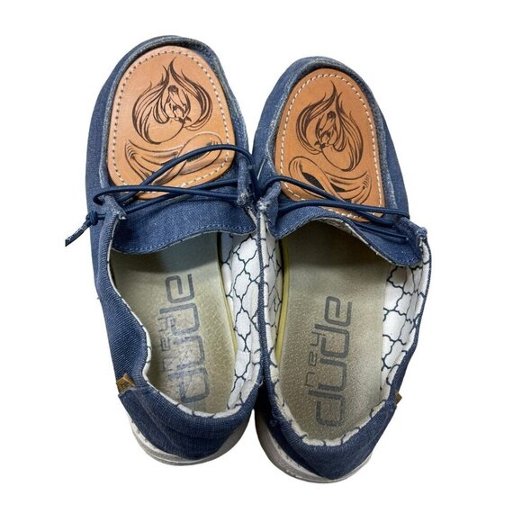 Hey Dudes Wendys Customized Leather Patch Sneakers Shoes Youth Size 3 L 4 - Picture 5 of 6